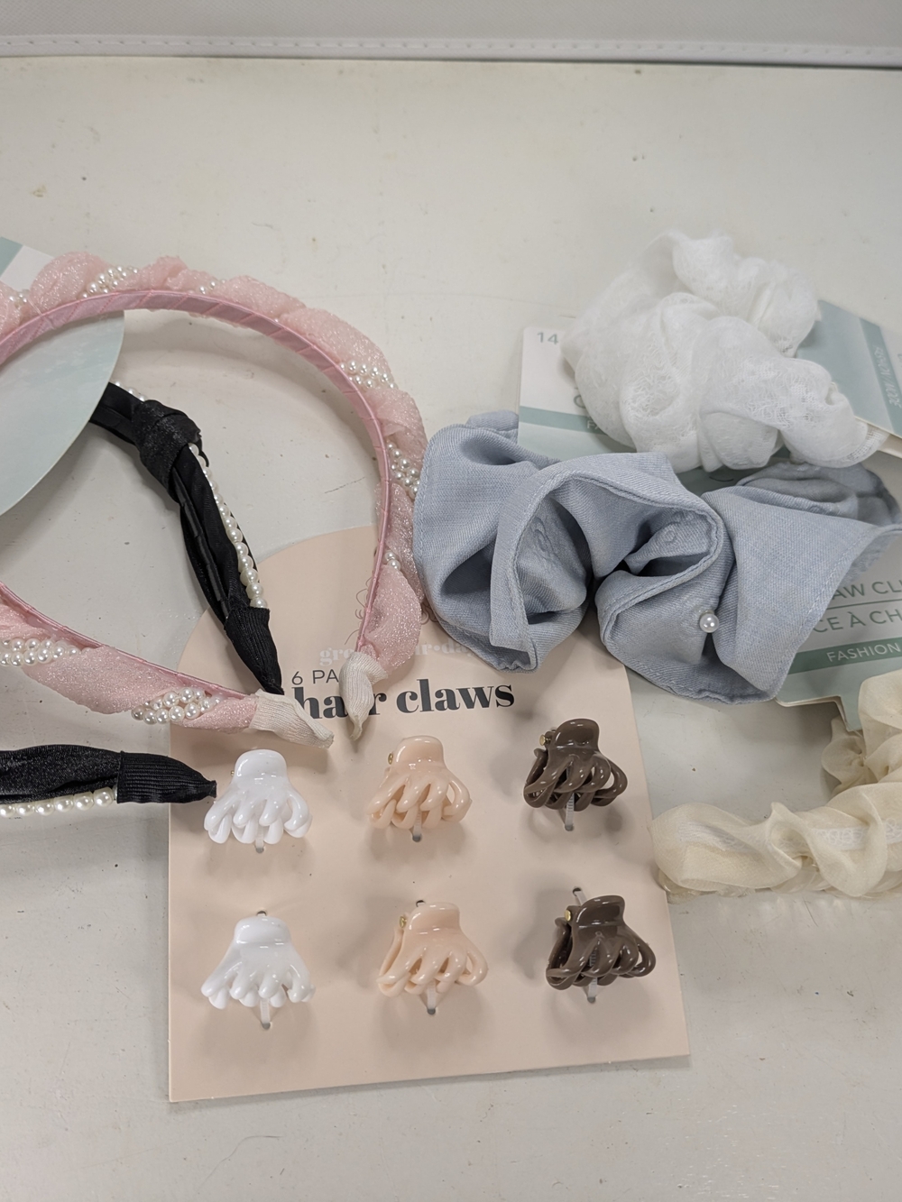 Pink Coquette Hair Accessory Bundle Headband Clips Scrunchie Set - Picture 2 of 11
